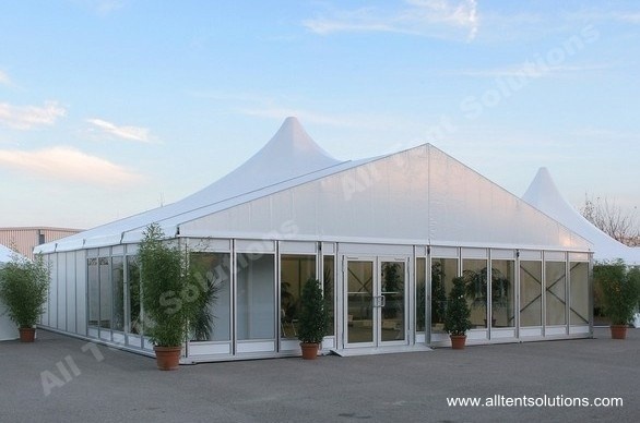 Customized High Peak Mixed Tent with Glass Wall and Glass Door