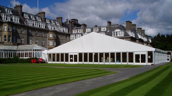 Transparent Glass Wall A Shape Party Tent with White Roof  Lining