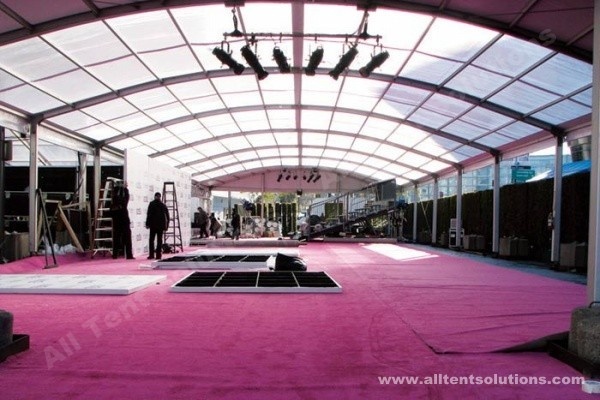 Clear Roof Arch Marquee Tent for Conference with Carpet and Stage Lights