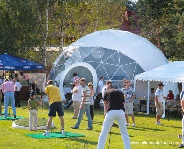 Steel Q235 Geodesic Dome Tent with Flame Retardant PVC Fabric