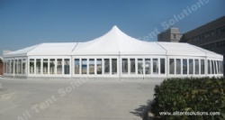 Customized High Peak Mixed Tent with Glass Wall and Glass Door