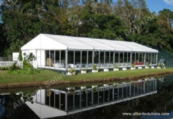 Latest Party Tent for 200 people with glass walls, ABS walls and door