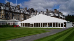 Transparent Glass Wall A Shape Party Tent with White Roof  Lining