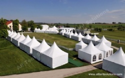 Weather resistant pagoda tent for hajj and Ramadan with PVC fabric