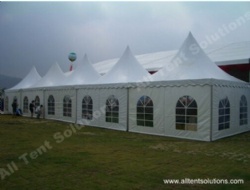 Weather resistant pagoda tent for hajj and Ramadan with PVC fabric