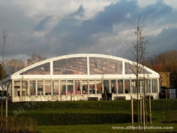 Clear Roof Arch Marquee Tent for Conference with Carpet and Stage Lights