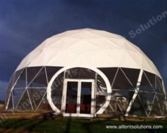 Big PVC Geodesic Dome Tent with Clear and White Cover on Sale