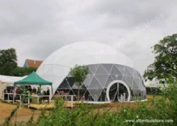 Big PVC Geodesic Dome Tent with Clear and White Cover on Sale