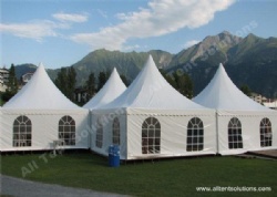 High Peak Tent for Festival Catering with Clear Windows and Rain Gutter