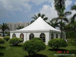 High Peak Tent for Festival Catering with Clear Windows and Rain Gutter